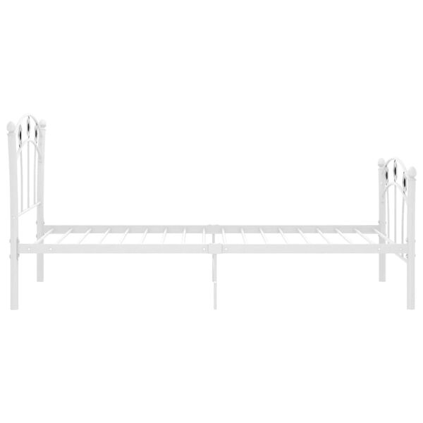 vidaXL Cadre de lit sans matelas blanc m&eacute;tal 90x200 cm