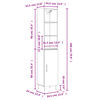 vidaXL Buffet haut Blanc brillant 34,5x34x180 cm Bois d'ing&eacute;nierie