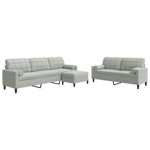 vidaXL Ensemble de canap&eacute;s 3 pcs et coussins et traversins velours