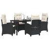 vidaXL Ensemble de salle &agrave; manger pour jardin 5 pcs Noir polyrotin