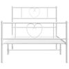 vidaXL Cadre de lit m&eacute;tal sans matelas et pied de lit blanc 100x200 cm