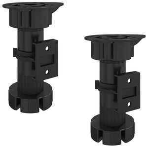 vidaXL Pieds de meuble R&eacute;glable 2 pi&egrave;ces Noir 46 x 46 x 128 mm PP
