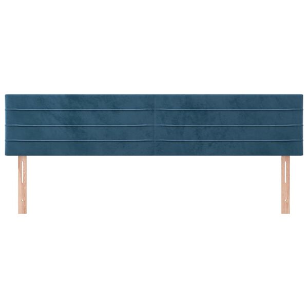 vidaXL T&ecirc;tes de lit 2 pcs Bleu fonc&eacute; 90x5x78/88 cm Velours