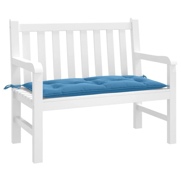 vidaXL Coussin de banc de jardin bleu m&eacute;lang&eacute; 100x50x7 cm tissu