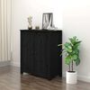 vidaXL Buffet noir 70x35x80 cm bois massif de pin