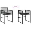 vidaXL Ensemble &agrave; manger de jardin 15 pcs noir r&eacute;sine tress&eacute;e