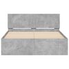 vidaXL Cadre de lit avec t&ecirc;te de lit et LED gris b&eacute;ton 140x190 cm