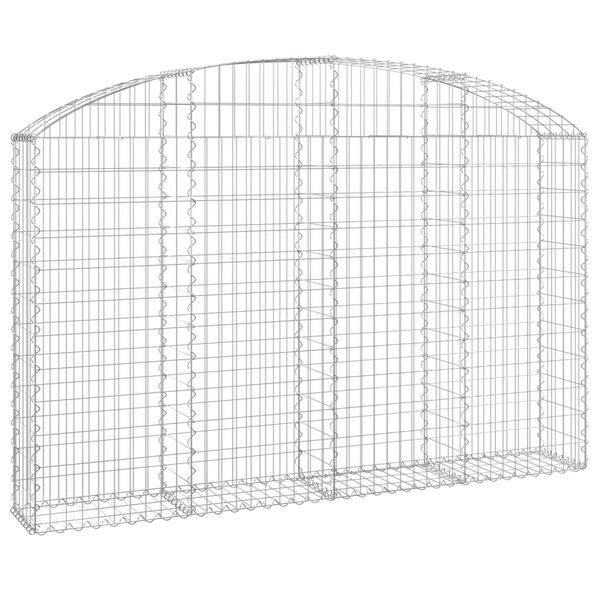 vidaXL Panier de gabions arqu&eacute; 200x30x120/140 cm Fer galvanis&eacute;
