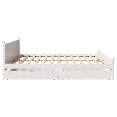 vidaXL Cadre de lit sans matelas blanc 180x200 cm bois massif de pin