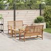 vidaXL Ensemble de canap&eacute; de jardin 3 pcs Naturel Bois de teck massif