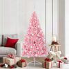 vidaXL Sapin de No&euml;l artificiel pr&eacute;-&eacute;clair&eacute; Rose 180 cm PVC