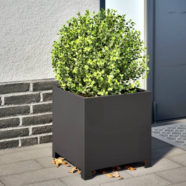 vidaXL Jardini&egrave;res 2 pcs noir 40x40x40 cm acier