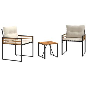 vidaXL Ensemble de meubles d'ext&eacute;rieur 3 pc Cr&egrave;me