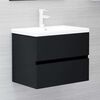 vidaXL Ensemble de meubles salle de bain 2 pcs noir bois d'ing&eacute;nierie