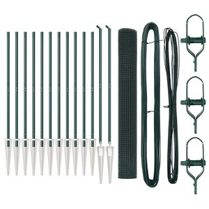 vidaXL Cl&ocirc;ture en fil soud&eacute; avec pointes 25 x 1 m Vert Maille