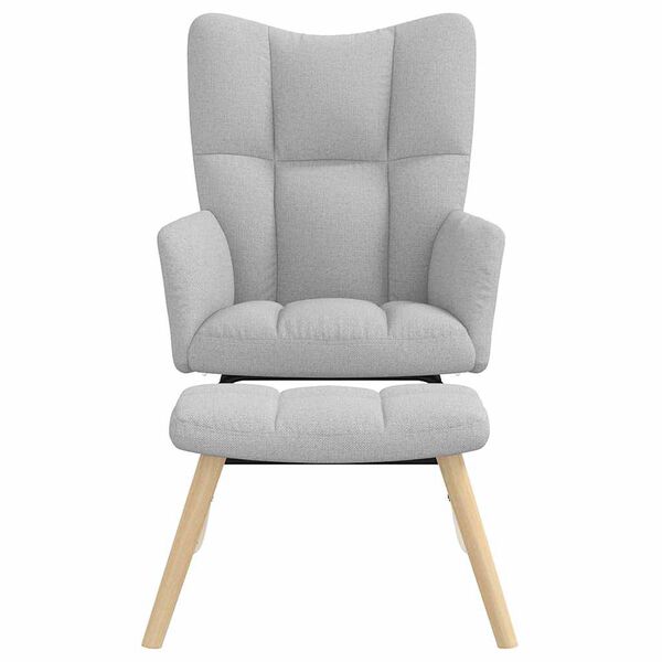 vidaXL Chaise à bascule avec repose-pied gris nuage tissu