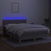 vidaXL Sommier &agrave; lattes de lit et matelas et LED Gris clair 140x200 cm