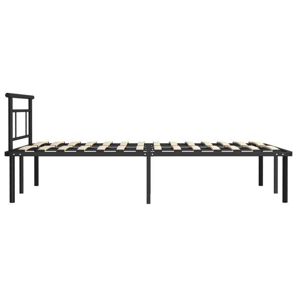 vidaXL Cadre de lit sans matelas noir m&eacute;tal 120x200 cm