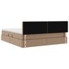 vidaXL Lit avec rangement et LED avec matelas Cappuccino 160 x 200 cm