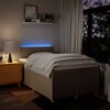 vidaXL Sommier &agrave; lattes de lit avec matelas Cr&egrave;me 120x200 cm Tissu