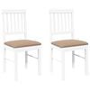 vidaXL Chaises &agrave; manger coussins 2 pcs blanc bois massif caoutchouc
