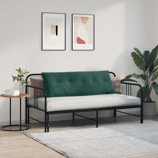 vidaXL Coussin de Dos Vert fonc&eacute; 140 x 50 cm Tissu en velours c&ocirc;tel&eacute;