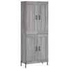 vidaXL Buffet haut Sonoma gris 69,5x34x180 cm Bois d'ing&eacute;nierie