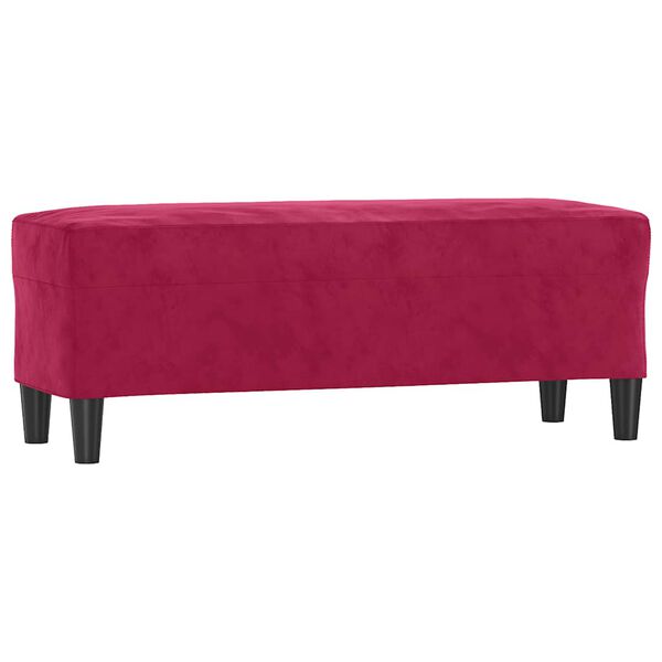 vidaXL Banc Rouge bordeaux 100x35x41 cm Velours
