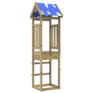 vidaXL Tour de jeu Marron 52,5 x 46,5 x 208 cm Bois solide impr&eacute;gn&eacute;