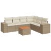 vidaXL Salon de jardin avec coussins 7 pcs beige r&eacute;sine tress&eacute;e