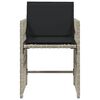vidaXL Chaises de jardin avec coussins lot de 4 gris clair poly rotin