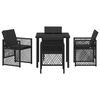 vidaXL Ensemble de salle &agrave; manger pour jardin 5 pcs Noir polyrotin