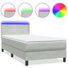 vidaXL Sommier &agrave; lattes de lit et matelas et LED gris clair 100x220cm velours