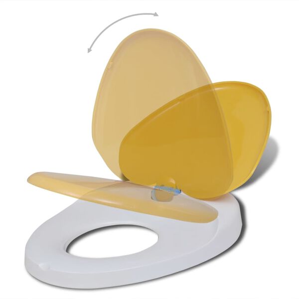 vidaXL Sièges de toilette et couvercles 2 pcs Plastique Blanc et jaune