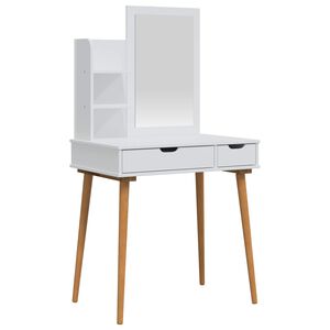 vidaXL Ensemble de Coiffeuse FAUSKE 3 pc Blanc 76 x 50 x 143 cm
