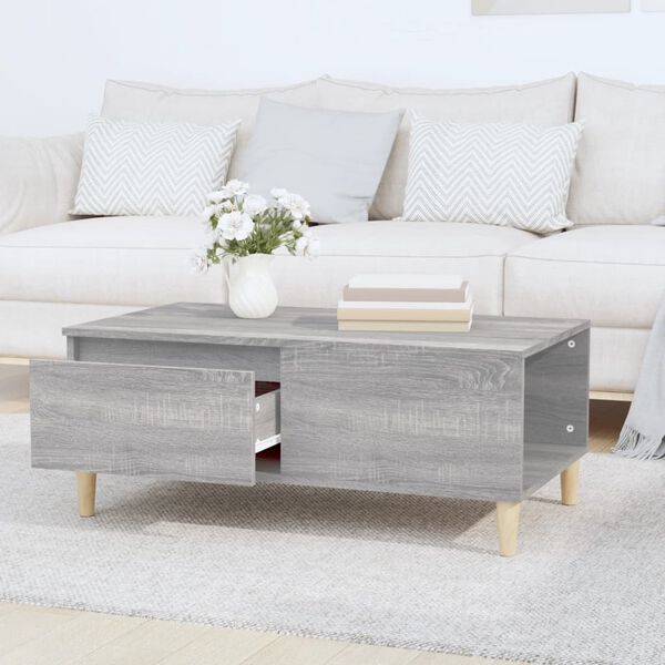vidaXL Table basse Sonoma gris 90x50x36,5 cm Bois d'ing&eacute;nierie