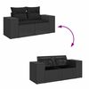 vidaXL Ensemble de canap&eacute; de jardin 9 pcs Noir Poly Rattan