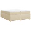 vidaXL Sommier &agrave; lattes de lit avec matelas Cr&egrave;me 200x200 cm Tissu