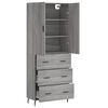 vidaXL Buffet haut Sonoma gris 69,5x34x180 cm Bois d'ingénierie