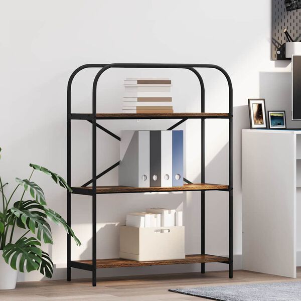 vidaXL &Eacute;tag&egrave;re Ch&ecirc;ne fum&eacute; 80 x 30 x 109 cm Bois d'ing&eacute;nierie