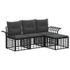 vidaXL Ensemble de canap&eacute;s d'ext&eacute;rieur 4 pc Noir et Gris fonc&eacute;
