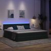 vidaXL Lit avec rangement et LED Gris fonc&eacute; 200 x 200 cm Velours