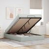 vidaXL Cadre de lit avec matelas avec matelas 2 pcs Gris clair Velours