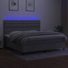 vidaXL Sommier &agrave; lattes de lit et matelas et LED Gris clair 200x200 cm