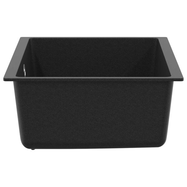 vidaXL &Eacute;vier Noir 530 x 460 mm 80% Quartz et 20% R&eacute;sine