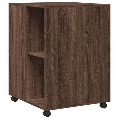 vidaXL Table d'appoint avec roues chêne marron bois d'ingénierie