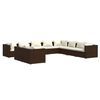 vidaXL Salon de jardin 10 pcs avec coussins marron r&eacute;sine tress&eacute;e