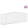 vidaXL Paniers &agrave; gabions arqu&eacute;s 5 pcs 400x50x120/140 cm Fer galvanis&eacute;
