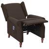 vidaXL Fauteuil de massage inclinable Marron fonc&eacute; Tissu