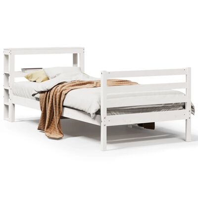 vidaXL Cadre de lit sans matelas blanc 90x200 cm bois de pin massif